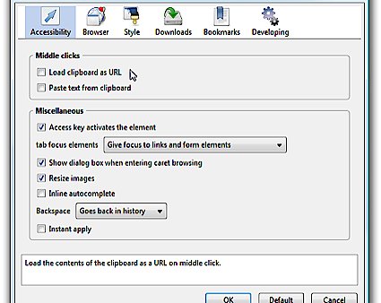 Gui:config открывает доступ к скрытым настройкам Firefox