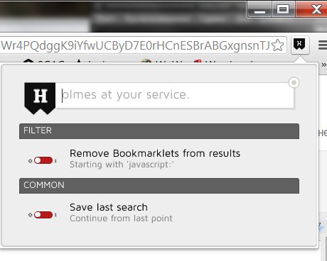 Быстрый поиск по закладкам Chrome с помощью Holmes